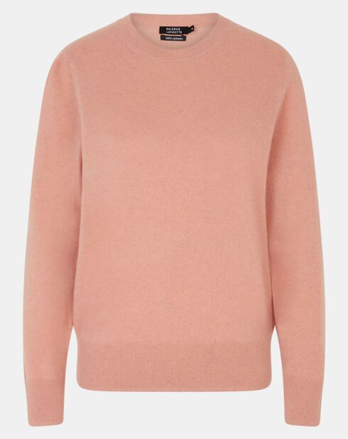 Pull 100% Cachemire Zabri col rond rose