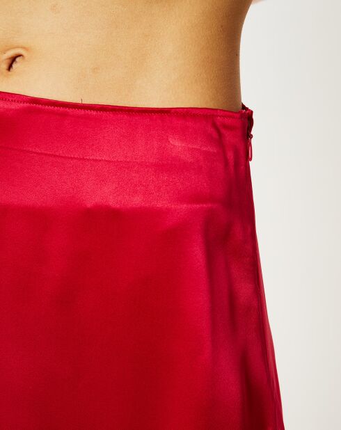 Jupe midi 100% Soie Zazie rose fuchsia