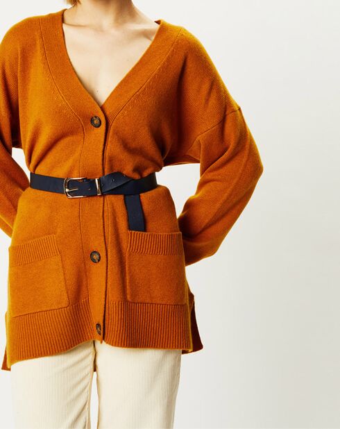 Gilet 100% Cachemire Dira orange