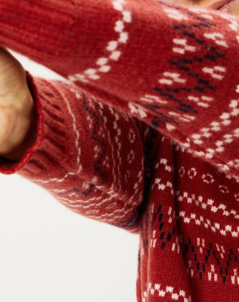 Pull en Laine & Cachemire Denver col rond rouge
