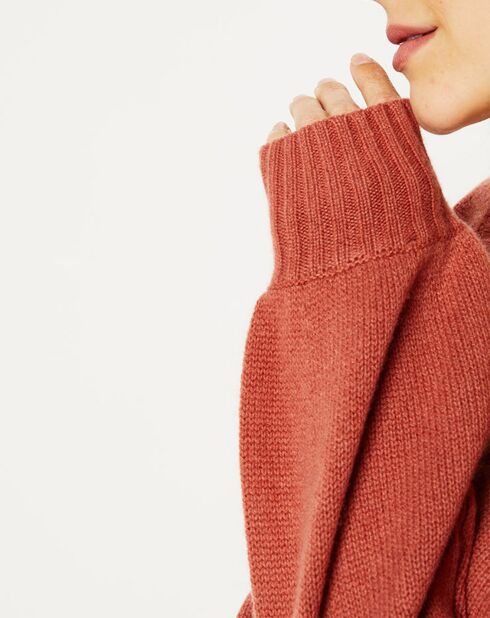 Cardigan 100% Cachemire Dimitri col V vieux rose