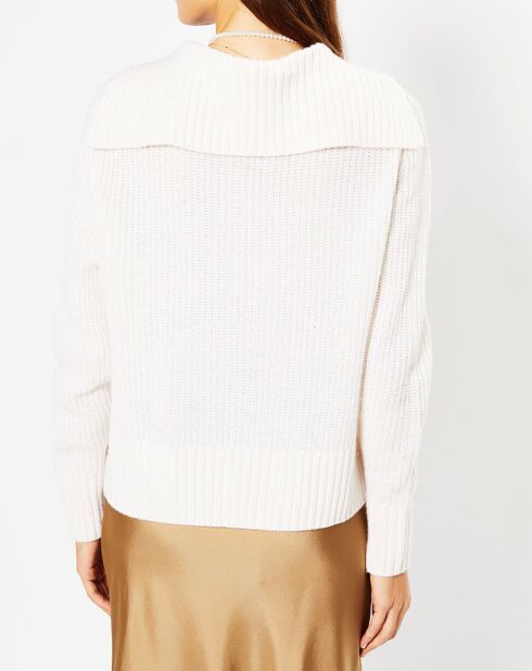 Pull polo en Laine & Cachemire Fano écru