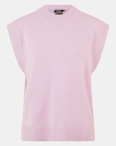Pull en Laine & Cachemire Solal sans manches violet clair