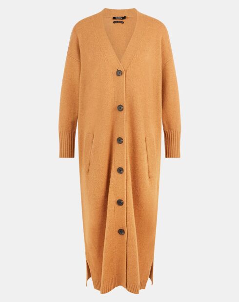 Gilet extra long en Laine & Cachemire Scene camel