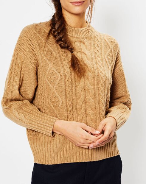 Pull en Laine & Cachemire Foug T col rond beige