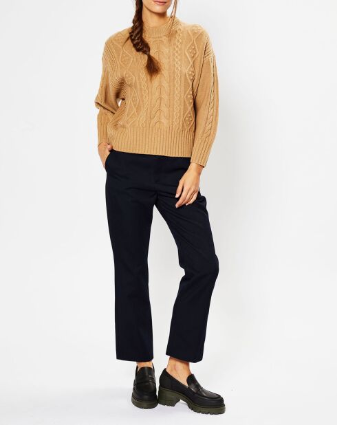 Pull en Laine & Cachemire Foug T col rond beige