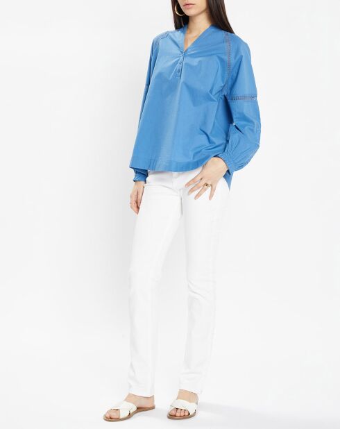 Jeans bianchi lregolari in cotone biologico