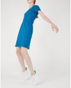 Robe en Coton & Lin mélangés Vanille à rayures bleue