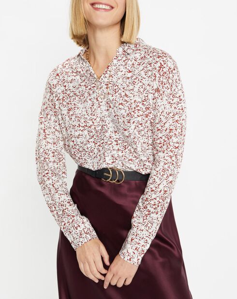 Chemise Corio imprimée écru/rouge