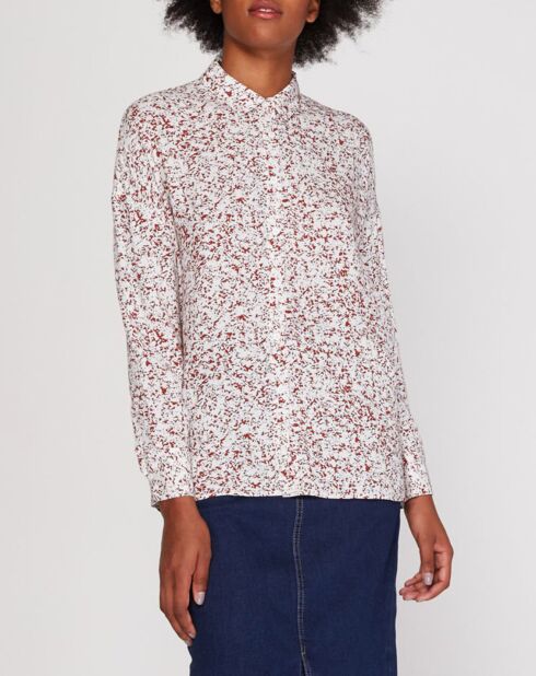 Chemise Corio imprimée écru/rouge