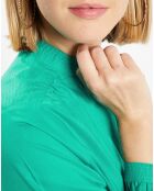 Blouse Charlotte à fronces verte