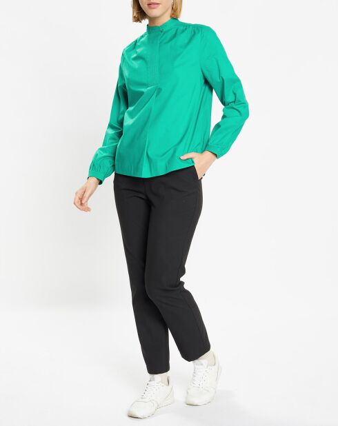 Blouse Charlotte à fronces verte