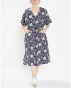 Robe Epolo imprimée bleu marine