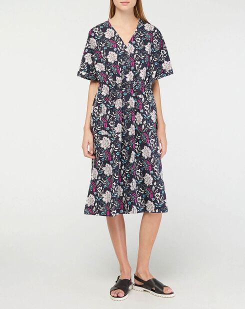 Robe Epolo imprimée bleu marine