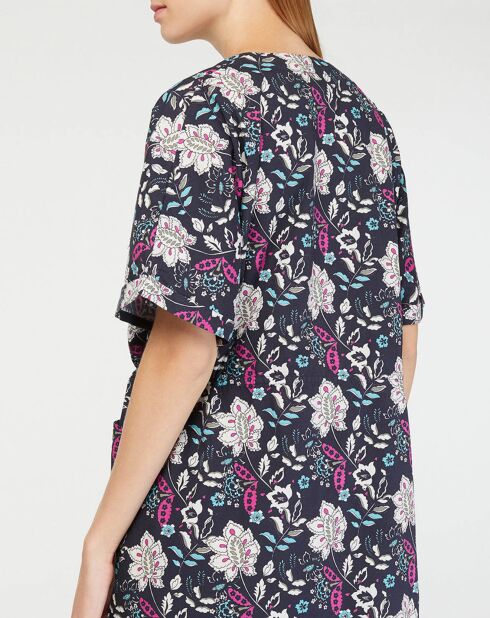 Robe Epolo imprimée bleu marine