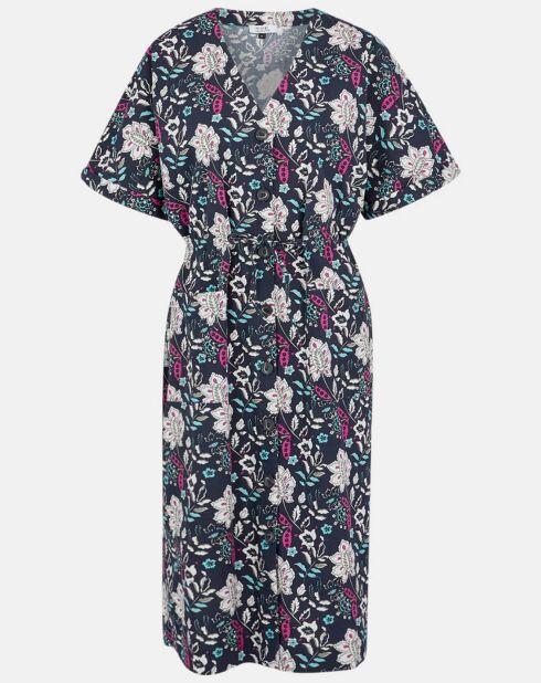 Robe Epolo imprimée bleu marine