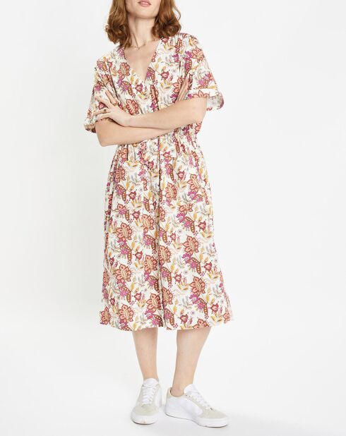 Robe Epolo imprimée écru/multicolore