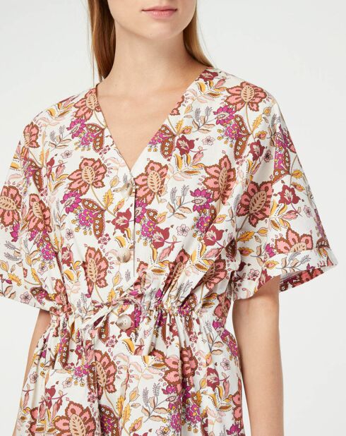 Robe Epolo imprimée écru/multicolore