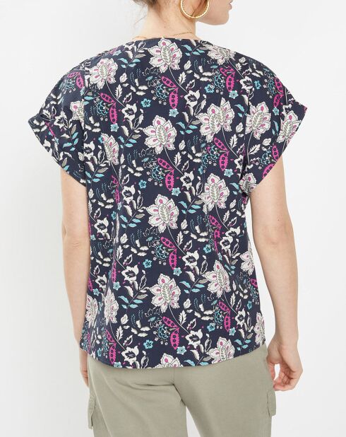 Top Eole imprimé bleu marine