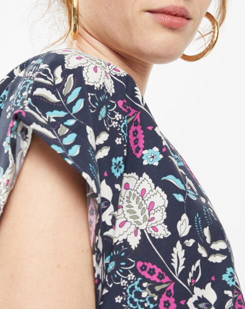 Top Eole imprimé bleu marine