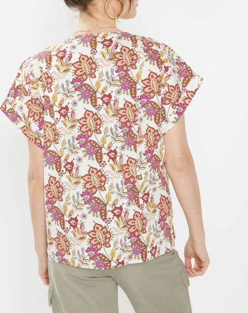 Top Eole imprimé écru/multicolore