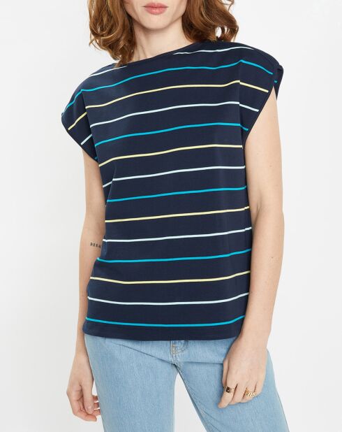 T-Shirt en Coton Fidela à rayures  bleu marine