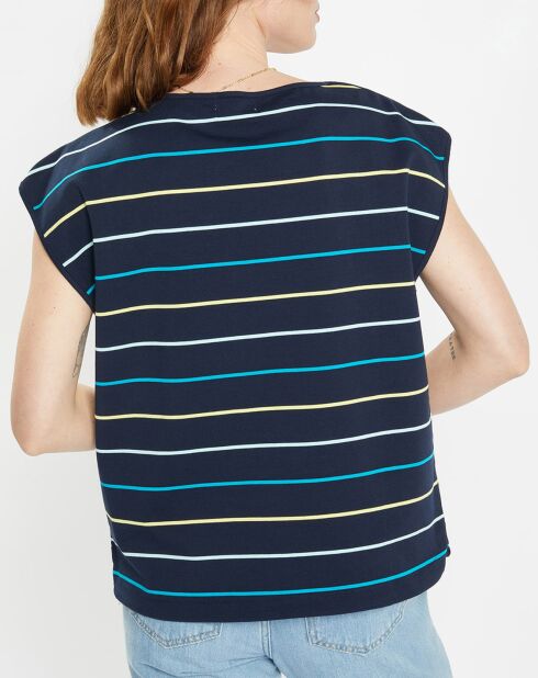 T-Shirt en Coton Fidela à rayures  bleu marine