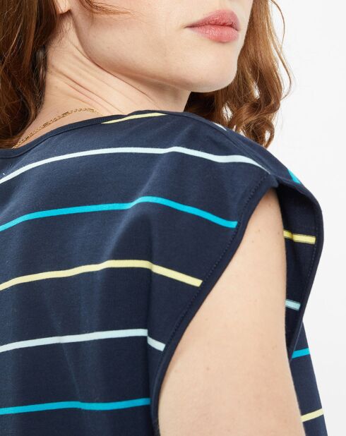 T-Shirt en Coton Fidela à rayures  bleu marine
