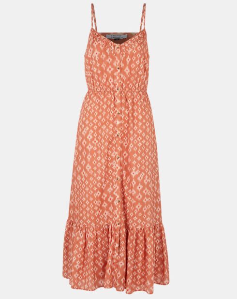 Robe longue et fluide imprimé orange