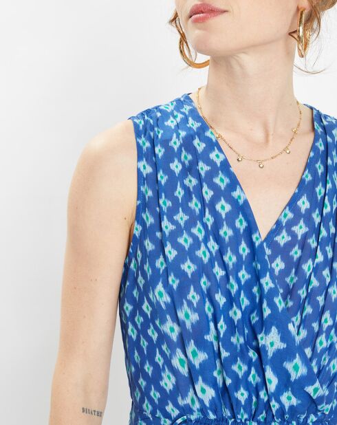 Robe maxi Gloria imprimé bleue