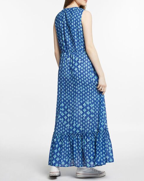 Robe maxi Gloria imprimé bleue