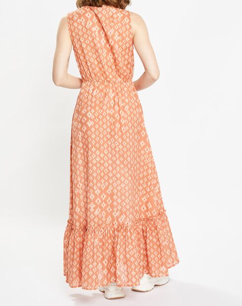 Robe maxi Gloria imprimé saumon