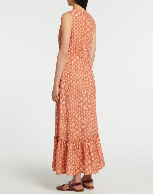 Robe maxi Gloria imprimé saumon