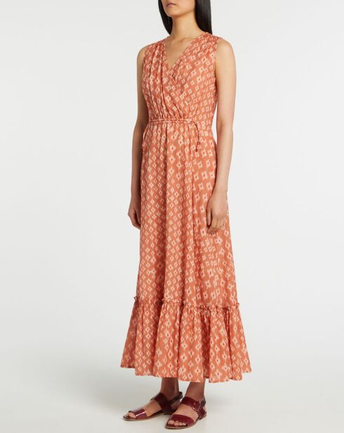 Robe maxi Gloria imprimé saumon
