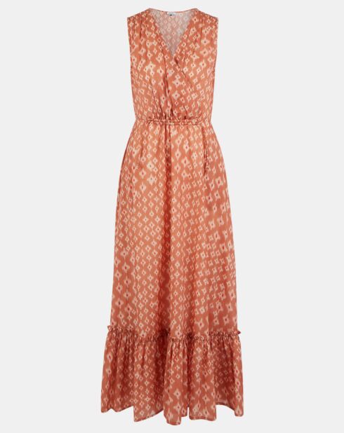 Robe maxi Gloria imprimé saumon