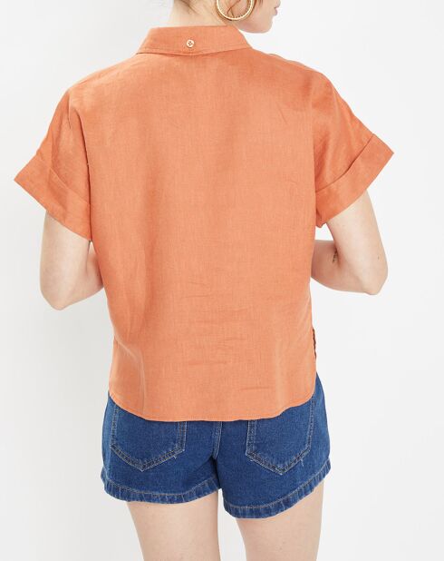Chemise en 100% Lin lavé Gringo rouille