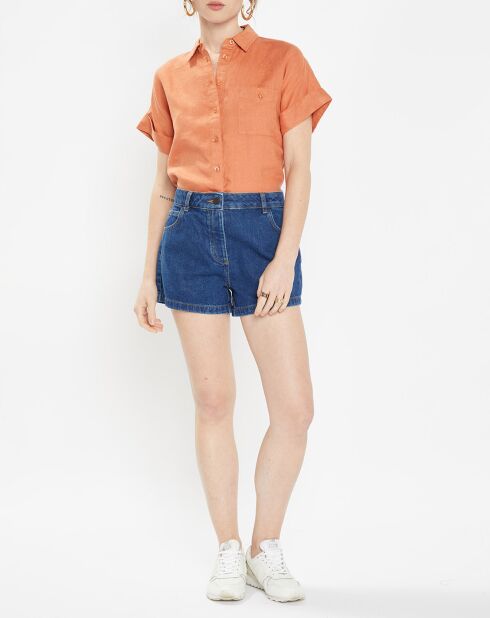 Chemise en 100% Lin lavé Gringo rouille