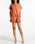 Chemise en 100% Lin lavé Gringo rouille