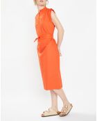 Robe mi-longue droite Gardenia orange