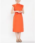 Robe mi-longue droite Gardenia orange