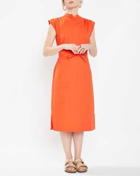 Robe mi-longue droite Gardenia orange