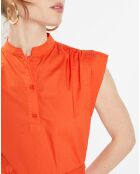 Robe mi-longue droite Gardenia orange