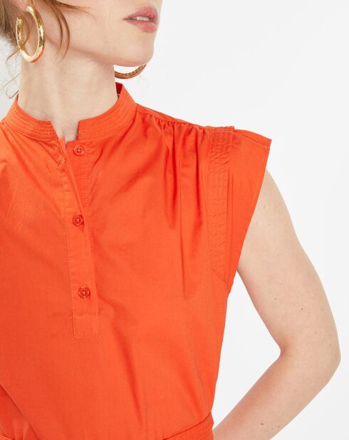 Robe mi-longue droite Gardenia orange