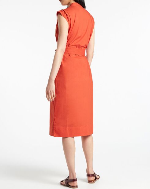 Robe mi-longue droite Gardenia orange