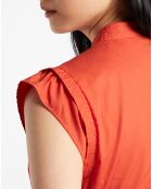 Robe mi-longue droite Gardenia orange