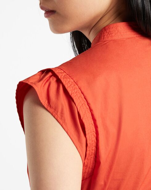 Robe mi-longue droite Gardenia orange