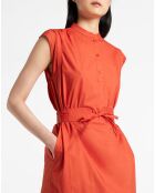 Robe mi-longue droite Gardenia orange