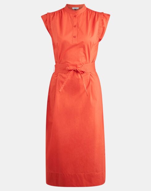 Robe mi-longue droite Gardenia orange