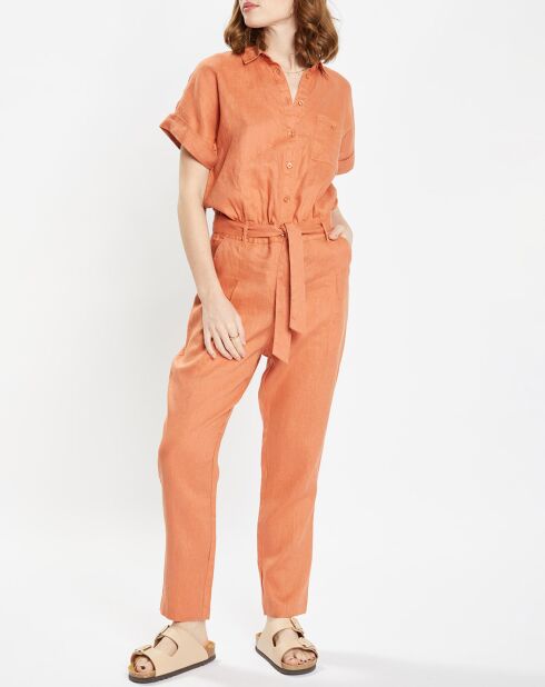Combinaison en 100% Lin Gary orange