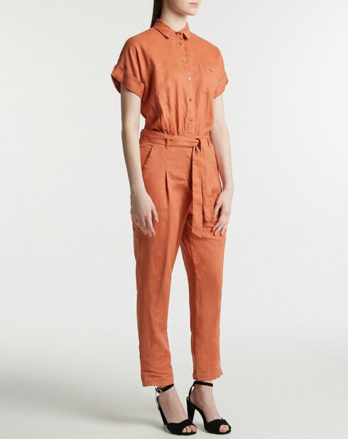 Combinaison en 100% Lin Gary orange